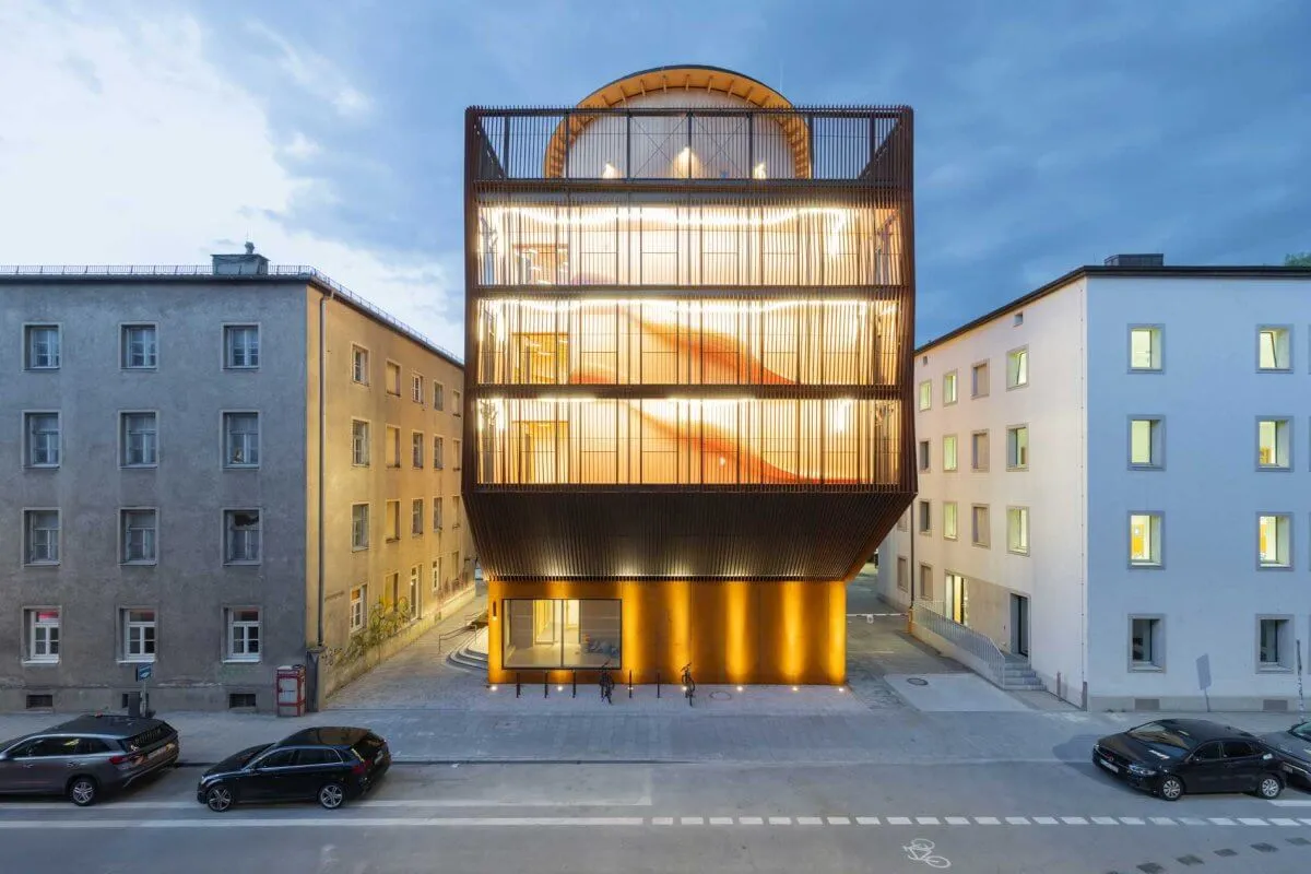 A wooden preschool has opened at the Technical University of Munich in Germany