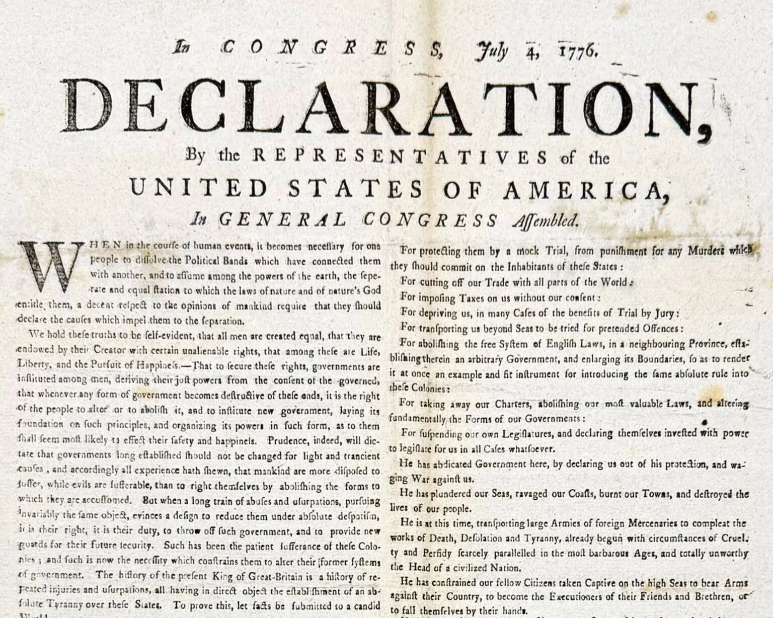 A rare copy of the U.S. Declaration of Independence has been found in Britain