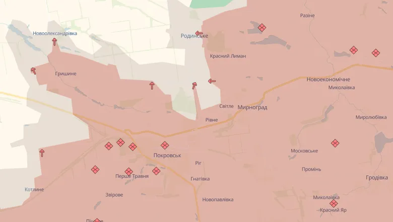 Ворог мав просування в районі Покровська та Мирнограда – DeepState