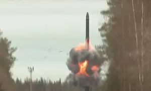 The Podilsky District Court in Kyiv was damaged following a Russian missile strike
