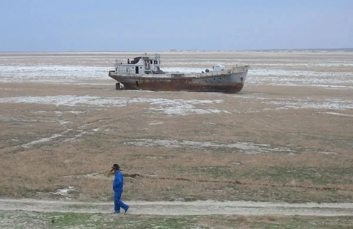 The Aral Sea dried up as a result of a large-scale Soviet experiment