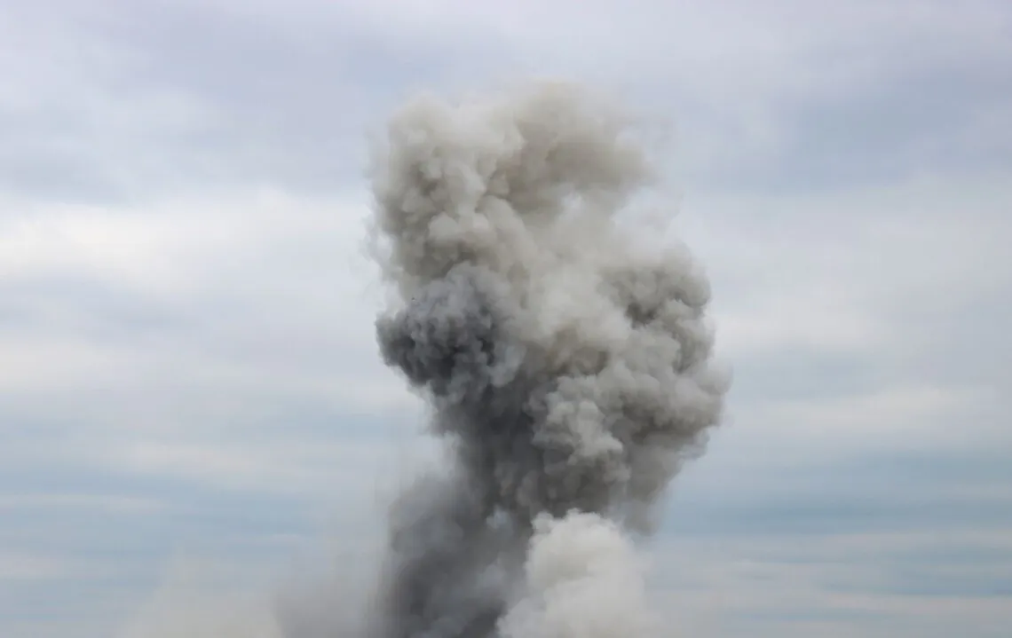 A Russian drone struck a high-rise building in Kharkiv