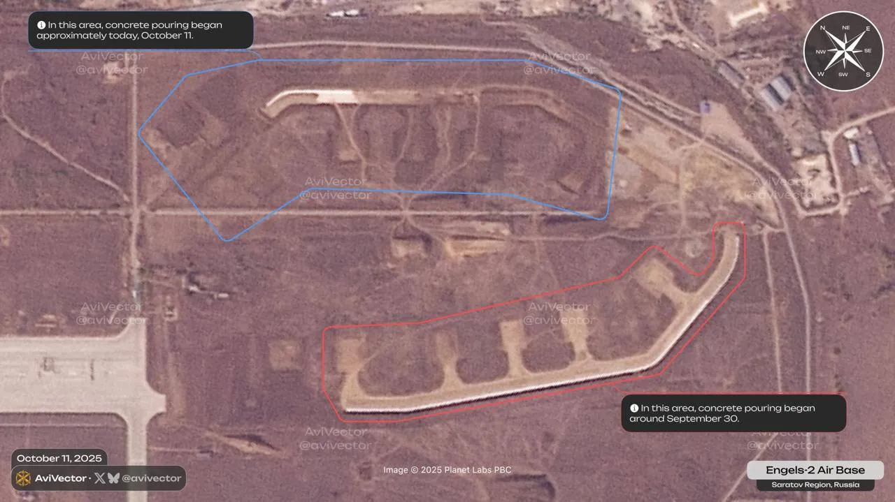 росія нарощує потужність авіабази «Енгельс-2» для нових ударів по Україні