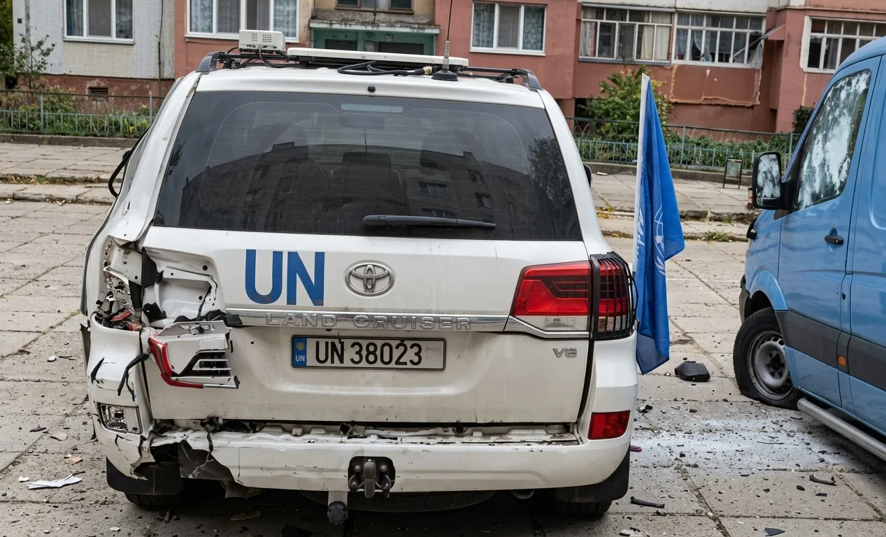 A Russian drone attacked a UN humanitarian mission in Kherson