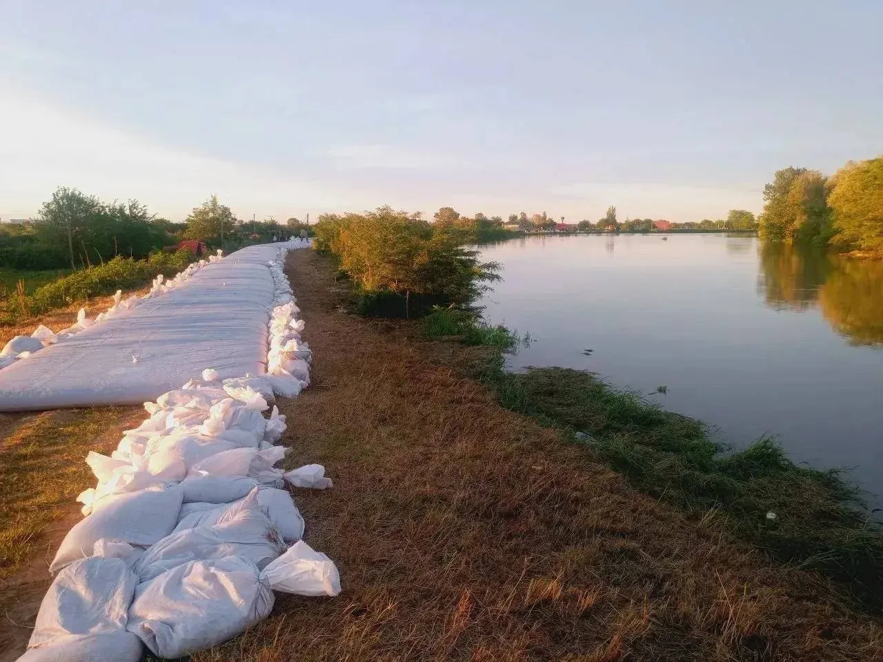The Kuban River is flooding in Russia due to a dam breach