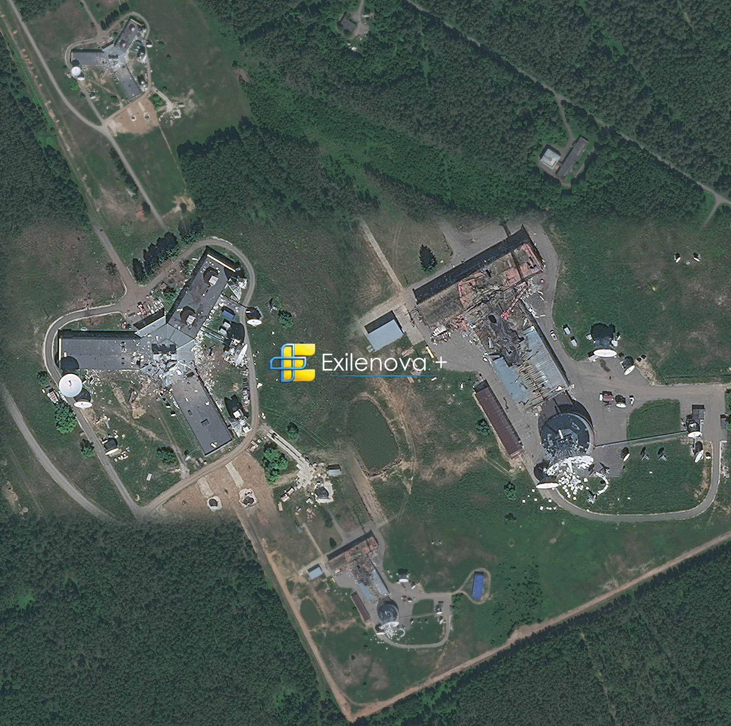 Satellite images showing critical damage to the Russian Space Communications Center have emerged
