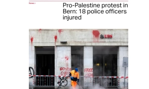 Pro-palestyński protest w Bernie ranił 18 policjantów — Swiss Info