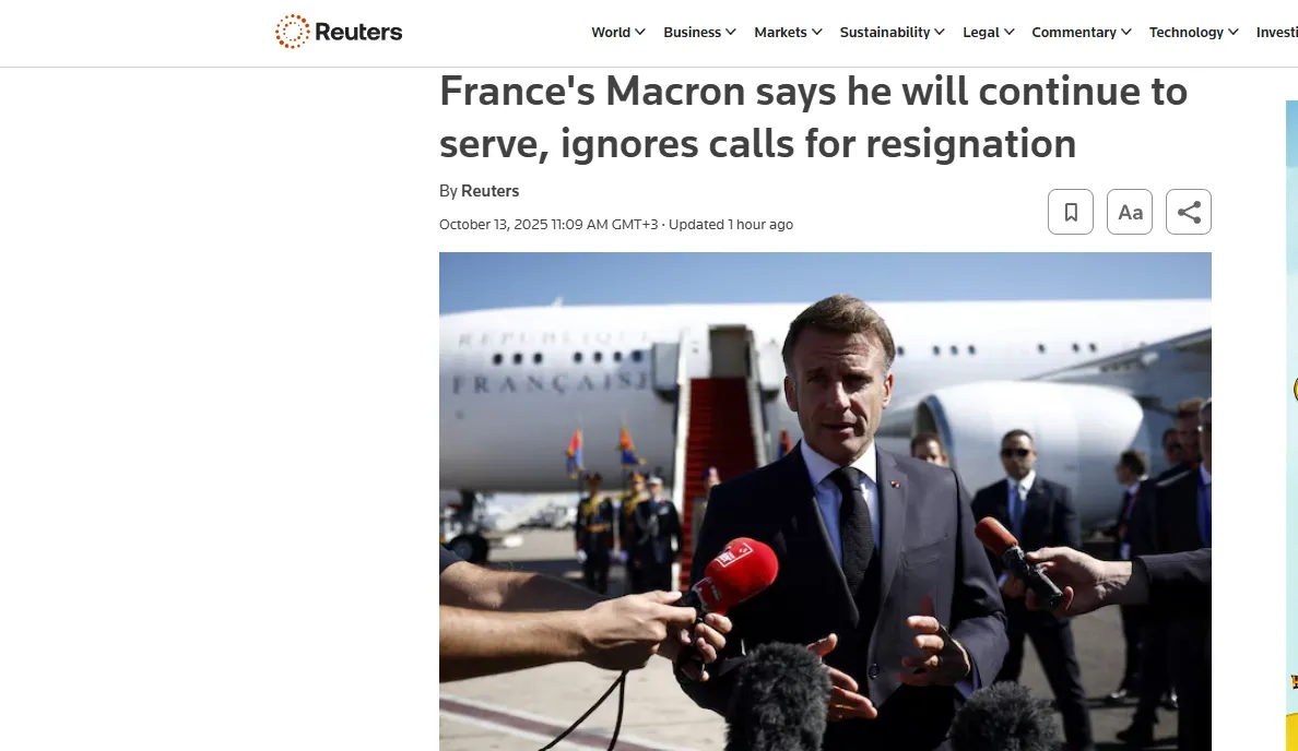 Макрон відмовився йти у відставку на тлі кризи у Франції — Reuters