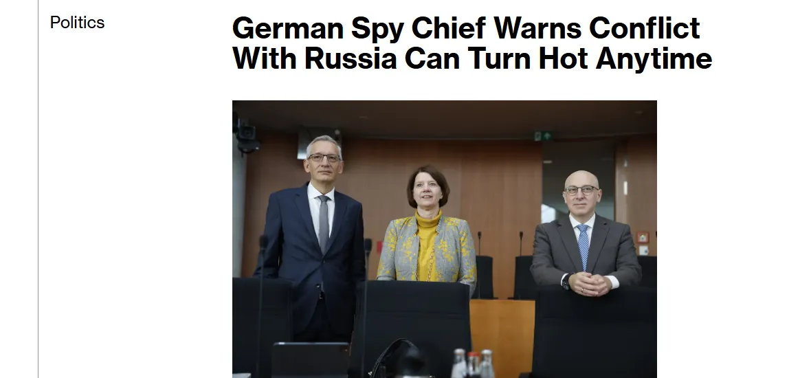 Szef niemieckiego wywiadu ostrzegł przed zagrożeniem ze strony putina — Bloomberg