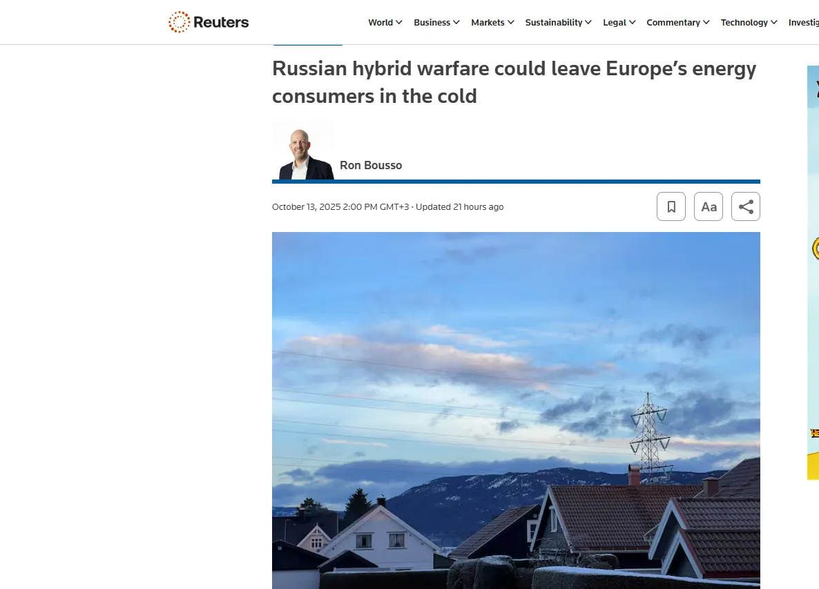 Europa wzmacnia ochronę sektora energetycznego przed zimą z powodu zagrożenia rosyjskimi atakami — Reuters