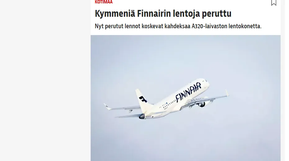 Finnair wstrzymał eksploatację ośmiu samolotów z powodu niewłaściwego mycia foteli — Iltalehti