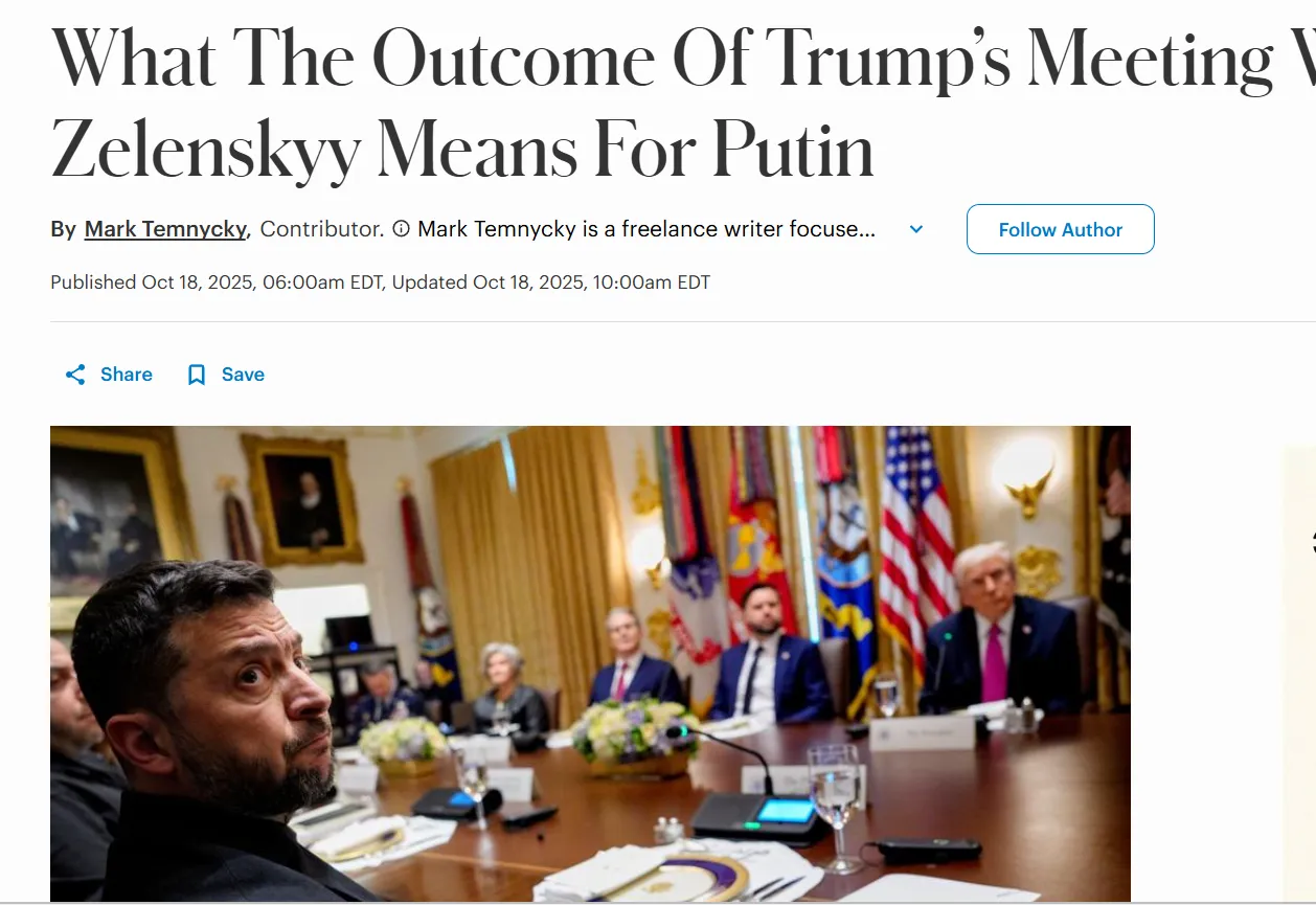 Зустріч Трампа та Зеленського розв'язала путіну руки — Forbes