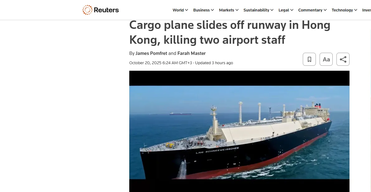 W Hongkongu samolot towarowy Emirates zjechał z pasa i wpadł do morza — Reuters