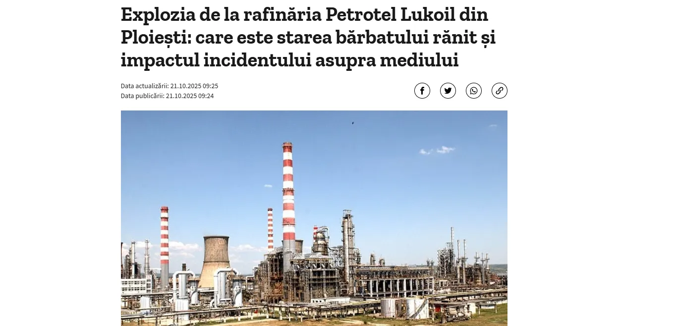 W Europie zapaliły się dwie rafinerie ropy naftowej powiązane z rosją — Digi24