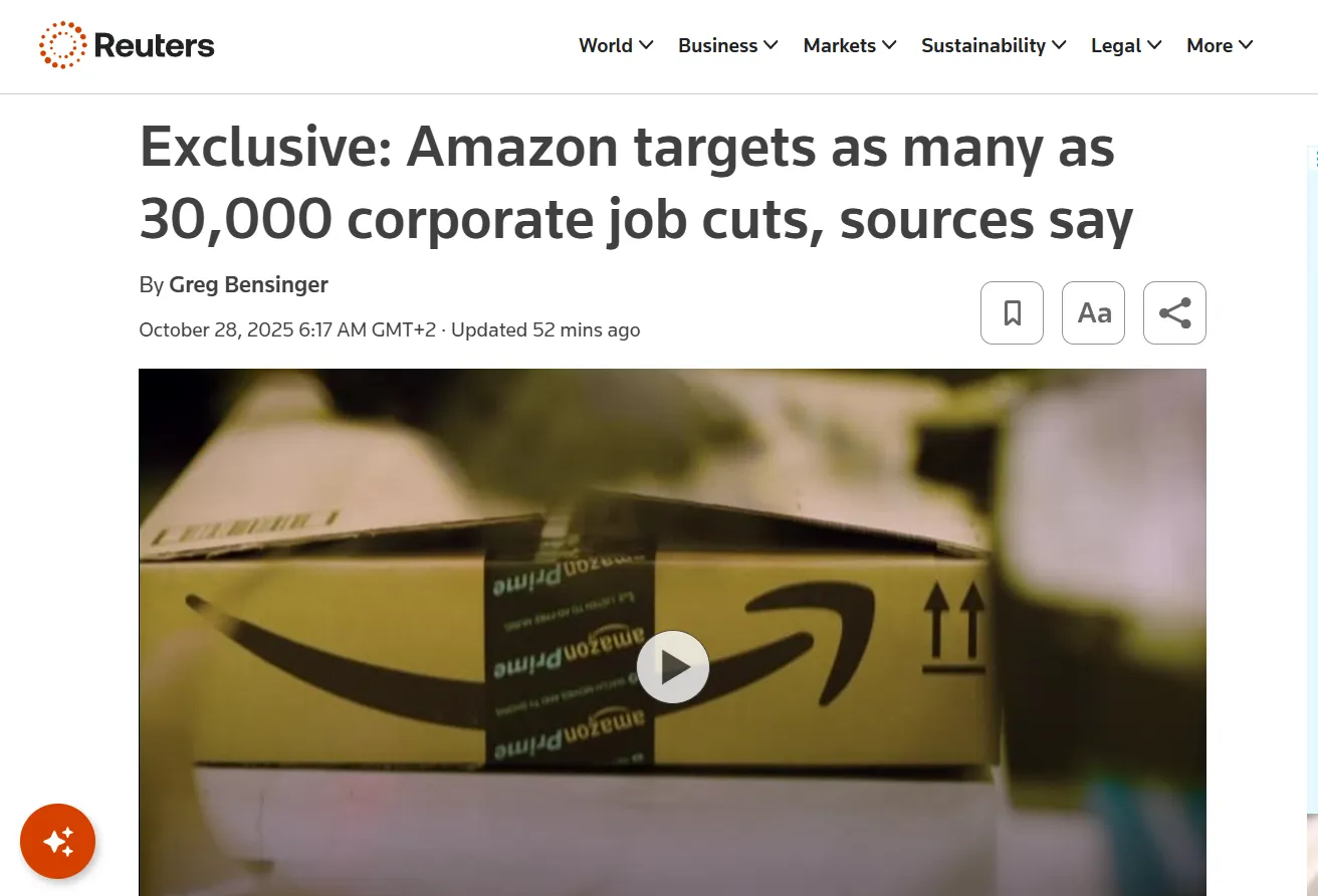 Amazon готується до найбільших скорочень у своїй історії — Reuters Amazon готується до найбільших скорочень у своїй історії — Reuters
