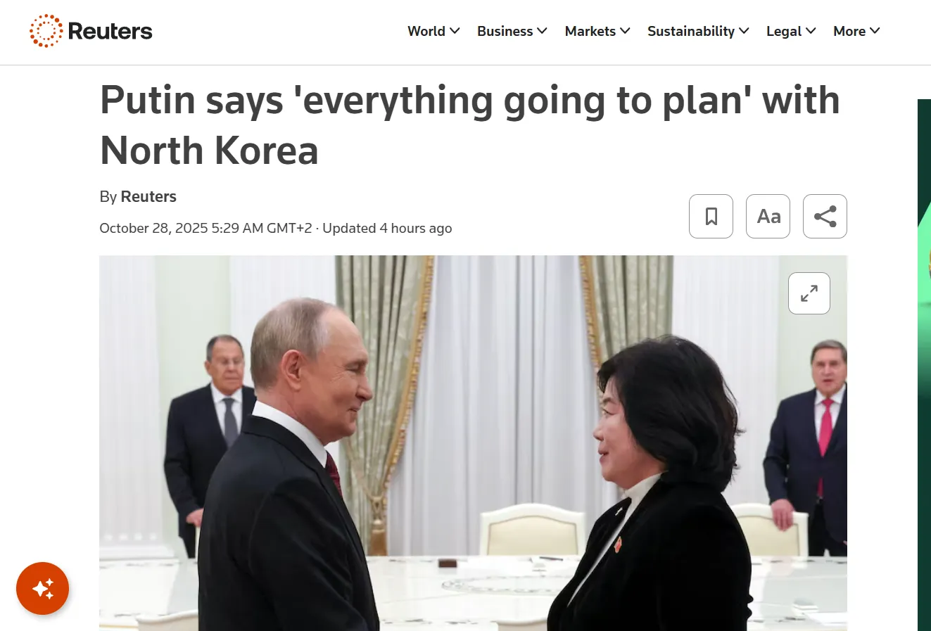 путін прокоментував відносини рф з КНДР — Reuters путін прокоментував відносини рф з КНДР — Reuters