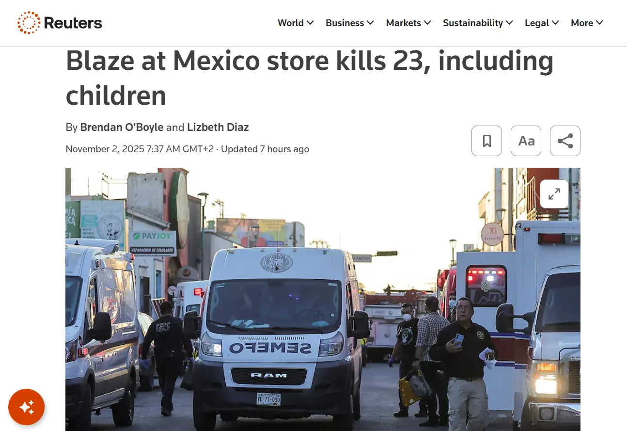 Пожежа у магазині в Мексиці забрала життя 23 людей — Reuters