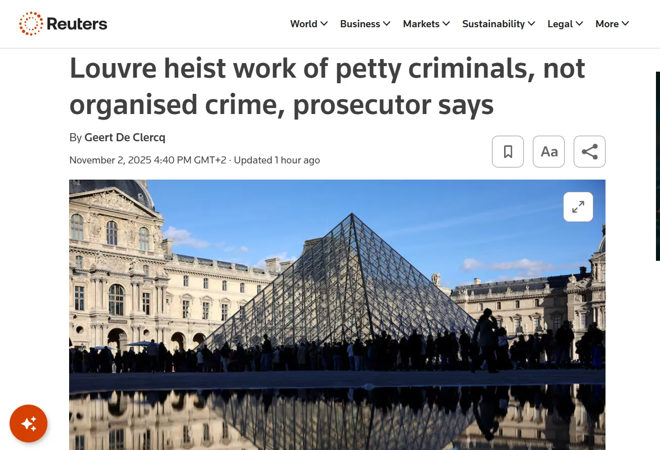 Лувр пограбували дрібні злочинці — Reuters