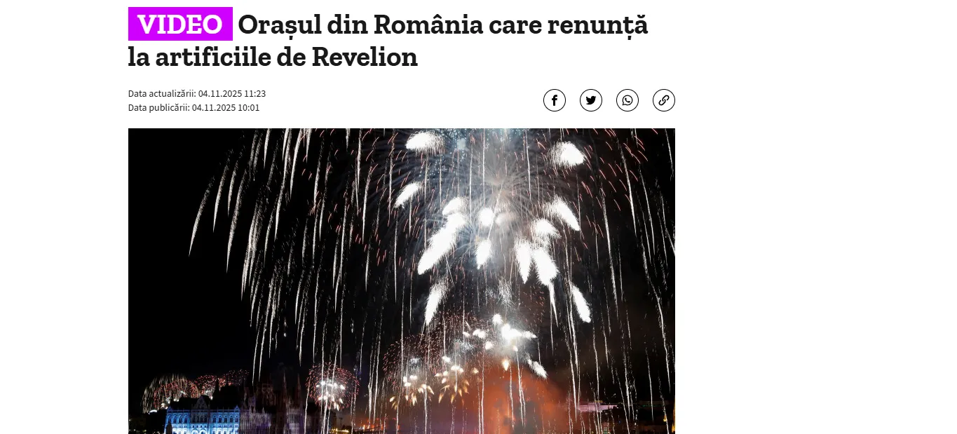 Румунське місто заборонило феєрверки заради тварин — Digi24