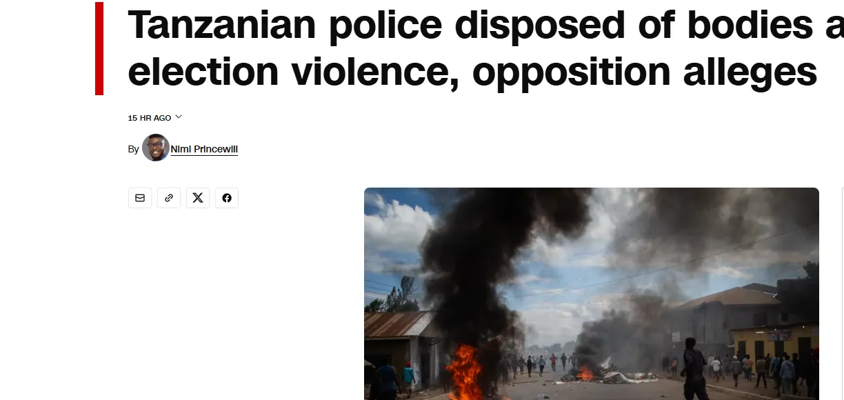 Опозиція Танзанії звинувачує поліцію у масових вбивствах після виборів — CNN