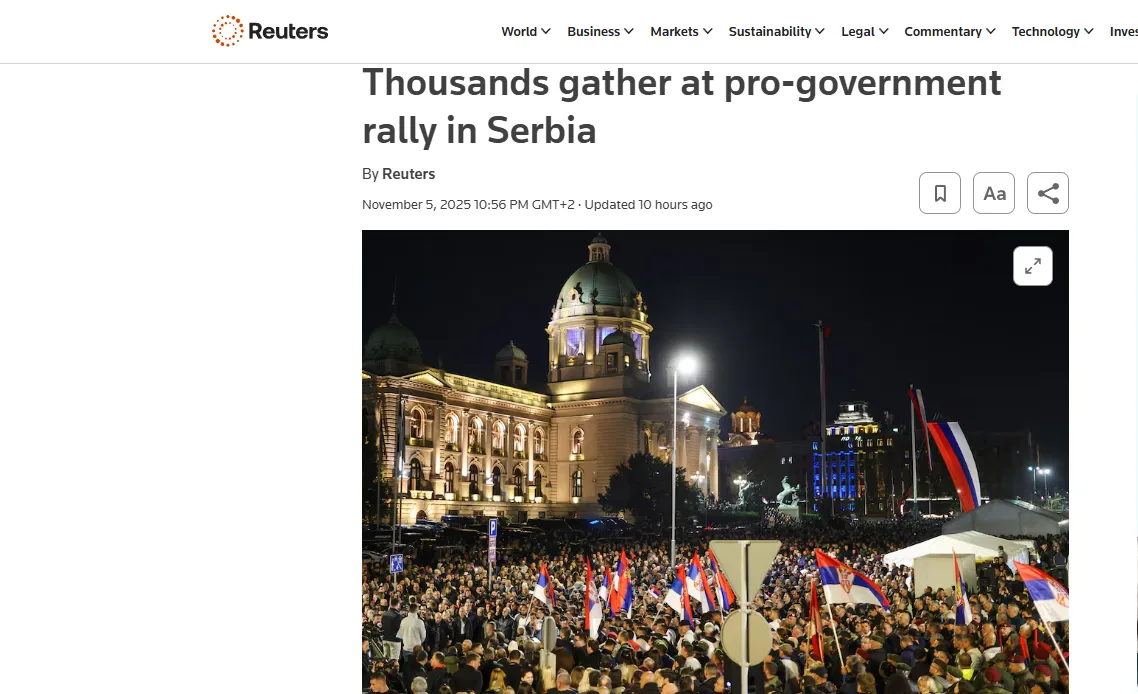 Влада Сербії організувала провладний мітинг у столиці — Reuters