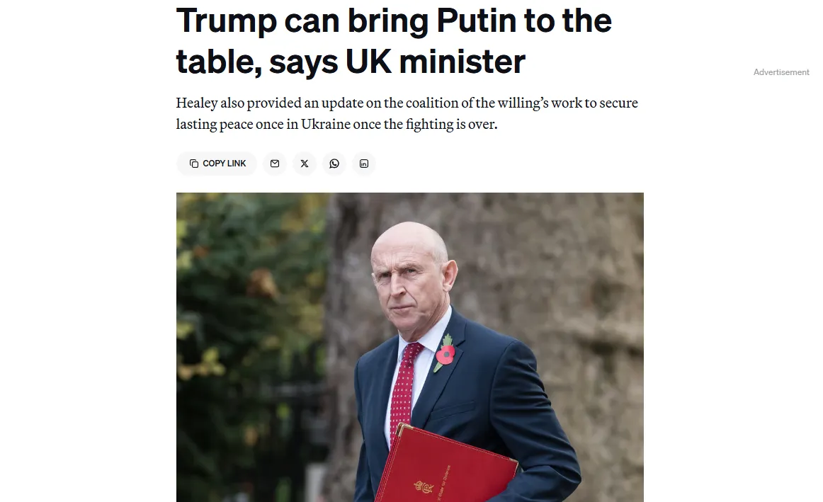 Лондон переконаний, що Трамп змусить путіна піти на переговори — Politico