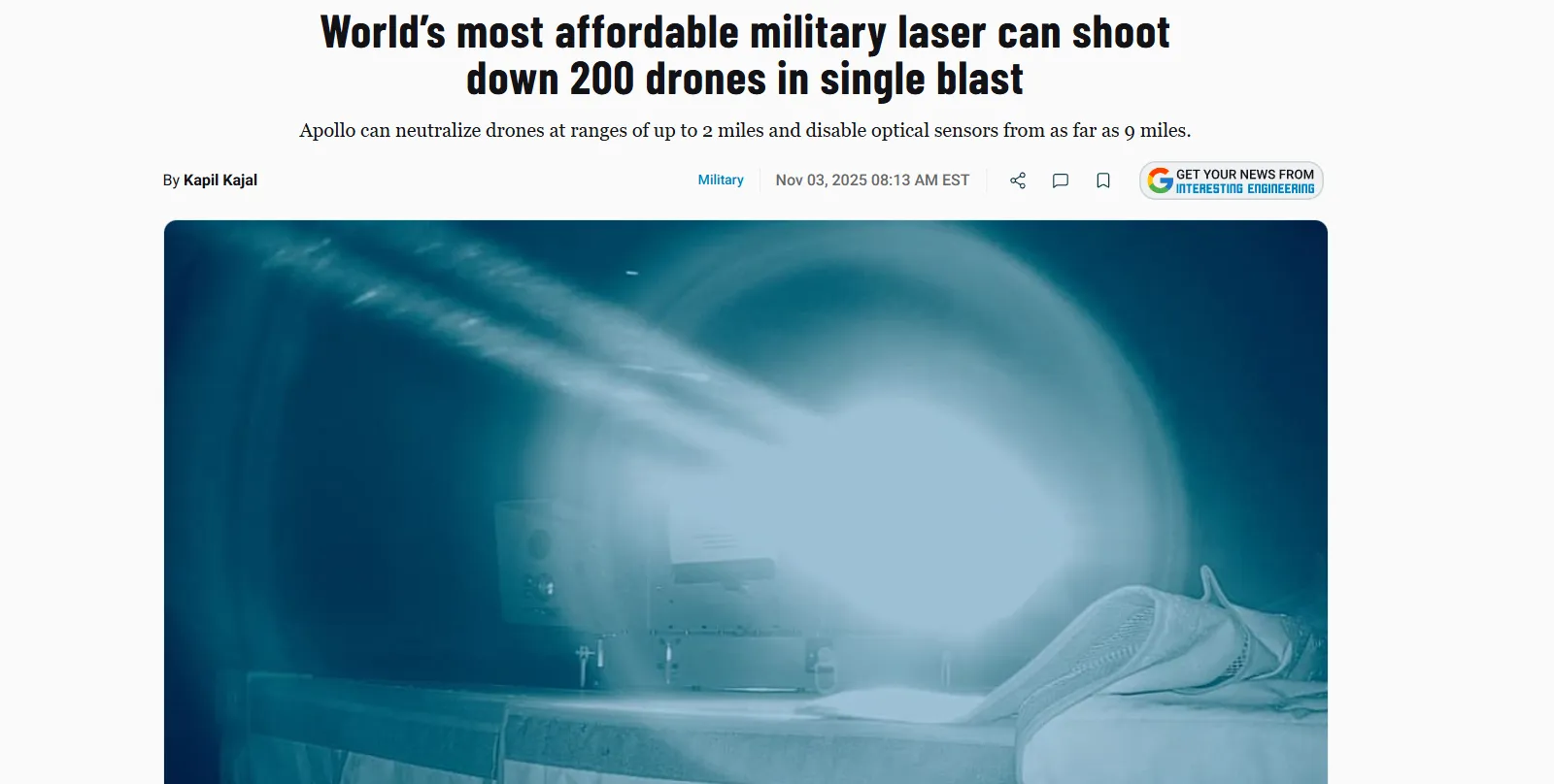 Австралія показала мобільний лазер «Apollo» для ППО — IE