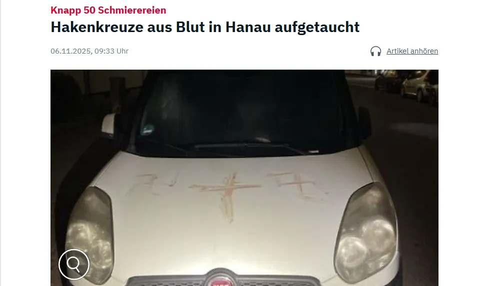 У Німеччині виявили десятки свастик, намальованих кров’ю — NTV