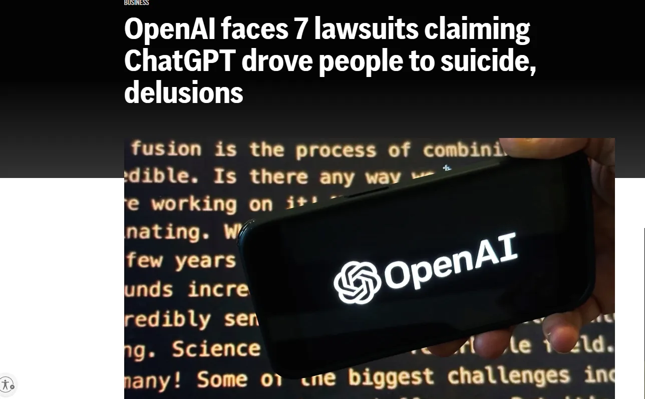 OpenAI﻿ звинувачують у сприянні самогубствам через ChatGPT﻿ — AP