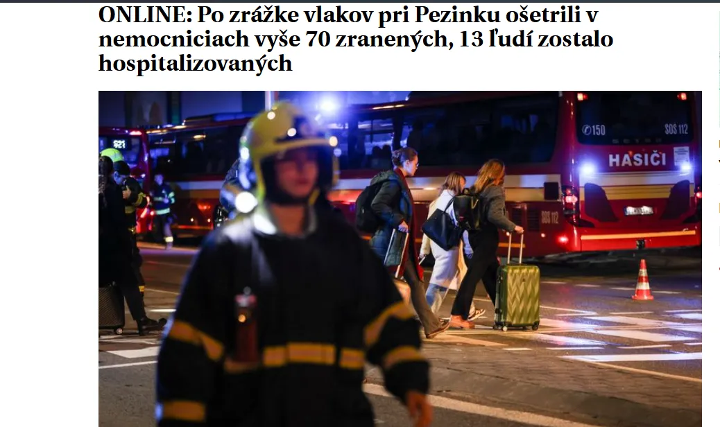 Два пасажирські потяги зіштовхнулися в Словаччині — десятки постраждалих