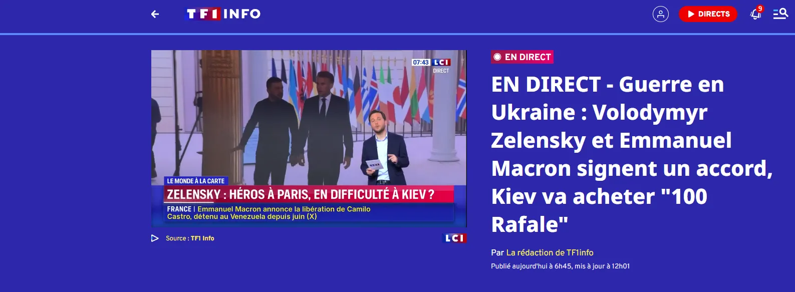 Україна підписала угоду про закупівлю 100 винищувачів Rafale у Франції — TF1-LCI