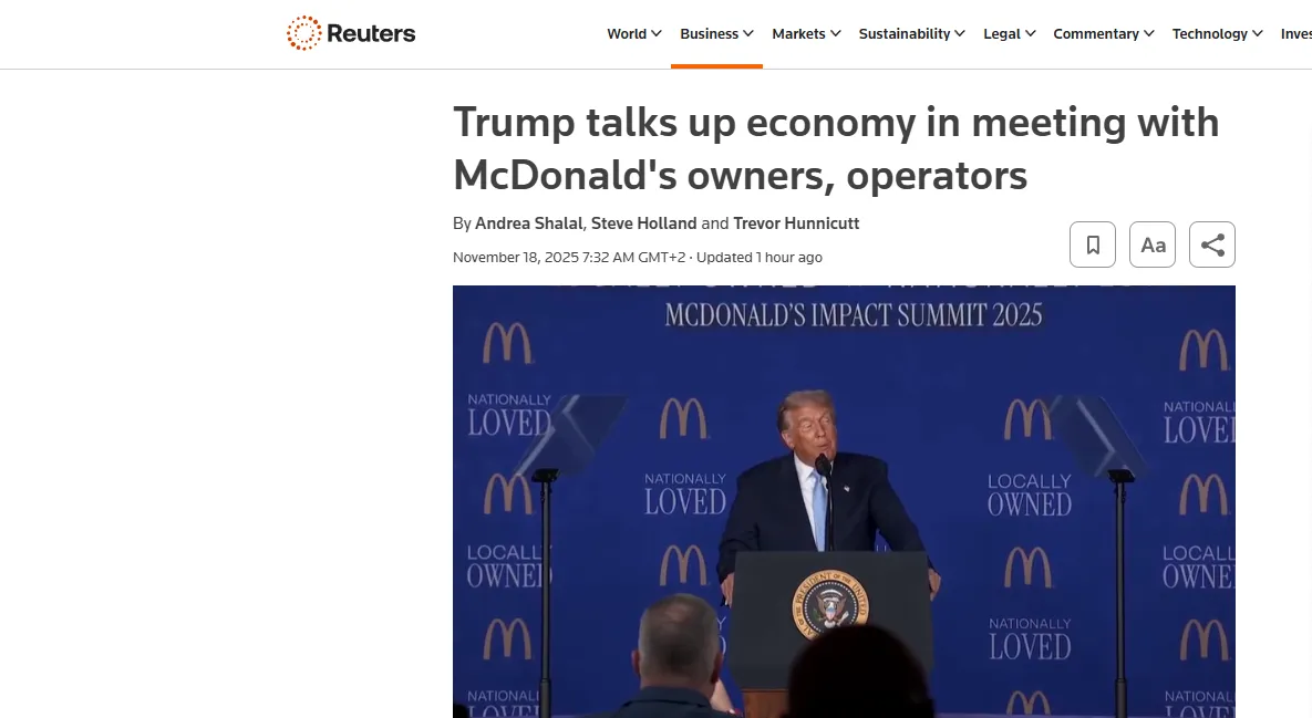 Президент США Трамп виступив на конференції McDonald’s — Reuters