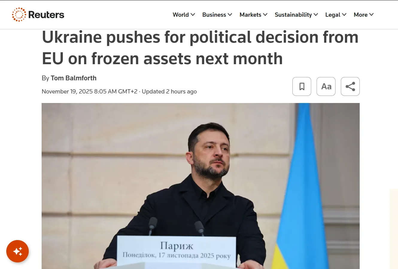 Україна наполягає на ухваленні «репараційного кредиту» на $163 млрд — Reuters