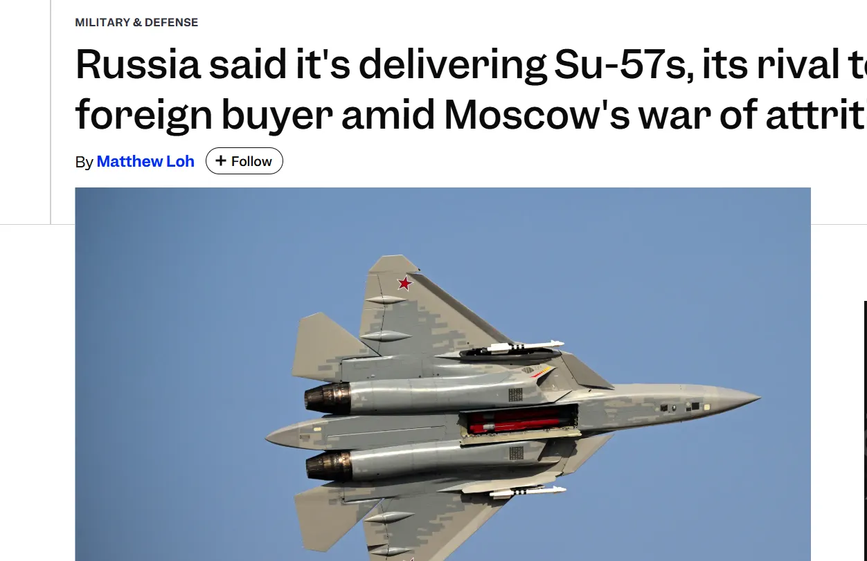 росія експортувала Су-57 вперше в історії — Business Insider