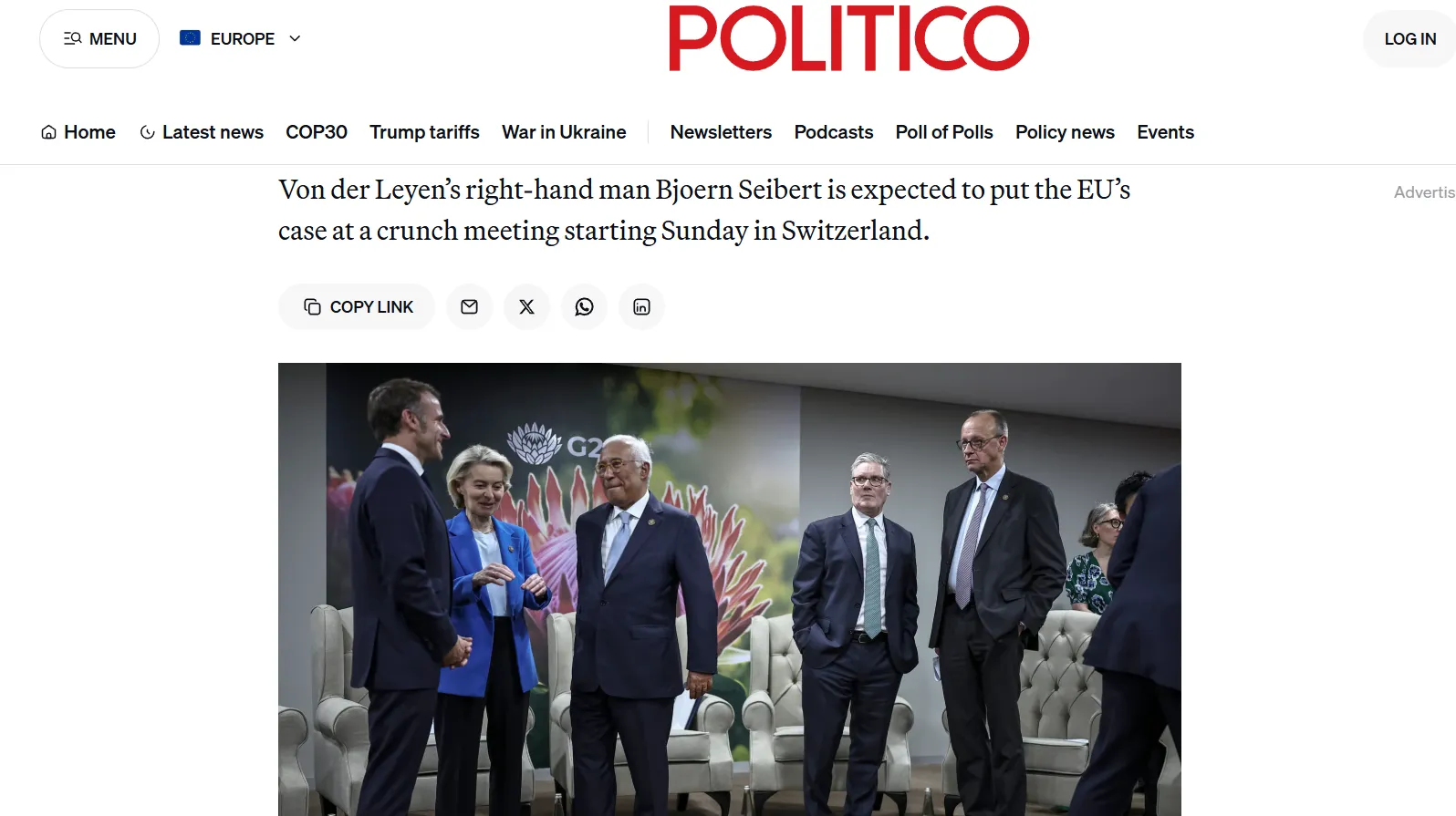 ЄС і Британія долучаться до переговорів щодо «мирного плану» Трампа — Politico