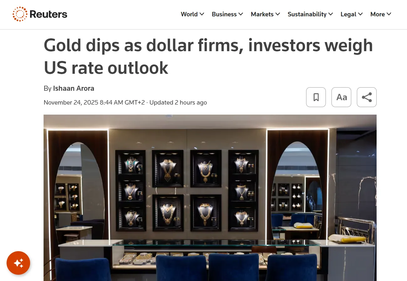 Золото дешевшає на тлі сильного долара та плану Трампа — Reuters