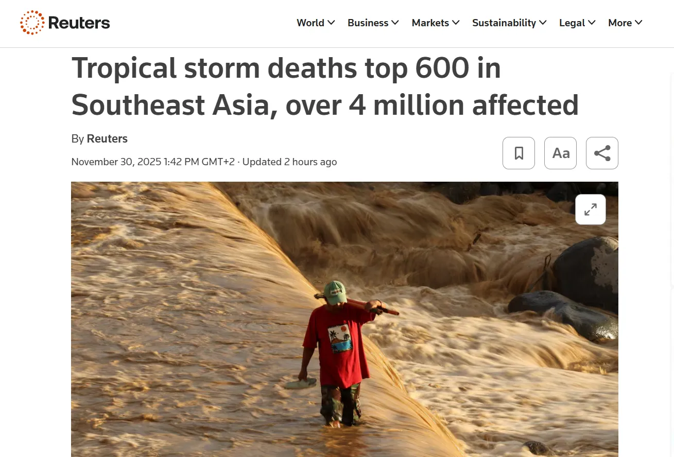 Повені в Південно-Східній Азії забрали сотні життів — Reuters