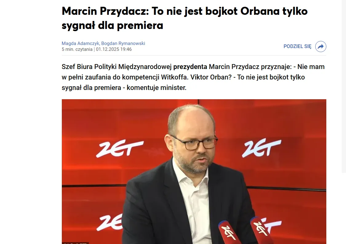 Навроцький не зустрівся з Орбаном через курс Будапешта на Москву — Radio Zet