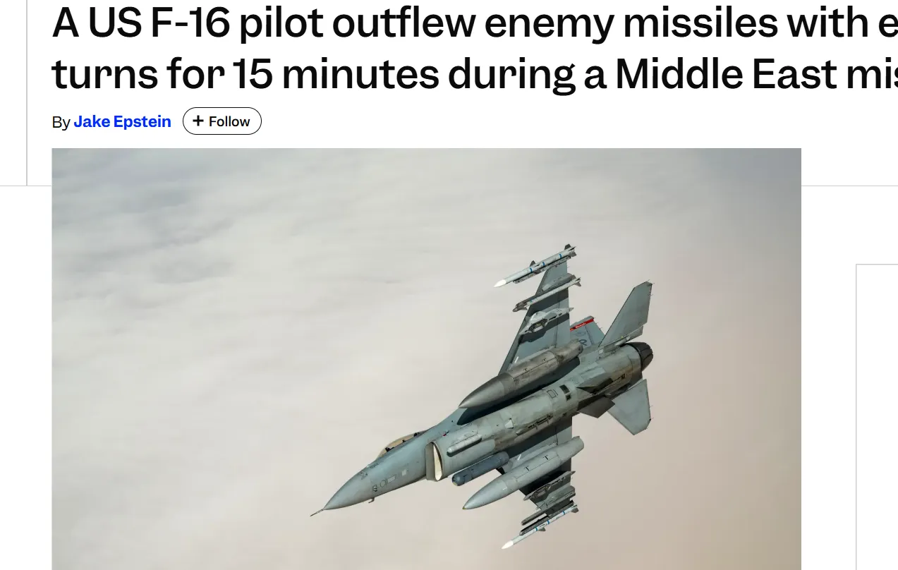 Пілот F-16 відбив атаку ракет, виконуючи надскладні маневри — BI