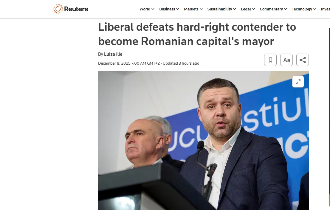 Ліберал Чіпріан Чуку став новим мером Бухареста — Reuters