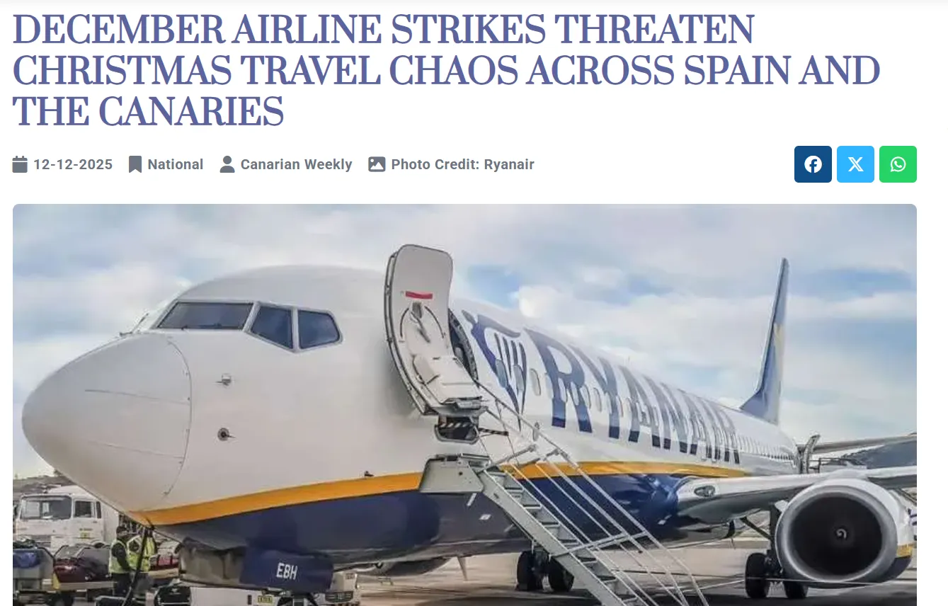 Страйки в аеропортах Європи загрожують новорічним подорожам — Canarian Weekly