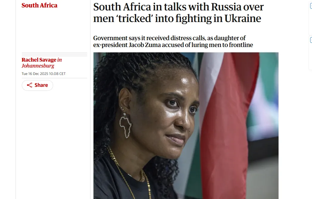 Уряд ПАР намагається повернути завербованих у росію громадян з війни проти України — The Guardian