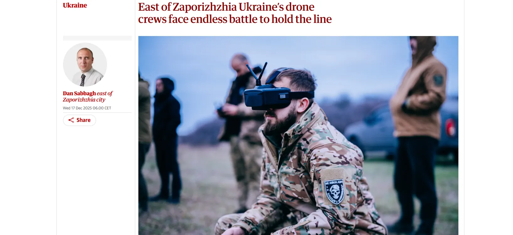 Оператори дронів ЗСУ на Запоріжжі вичерпують сили в боротьбі з росіянами — The Guardian