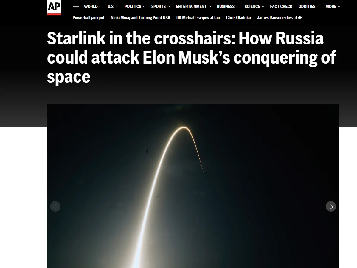 росія готує зброю проти супутників Starlink — АР