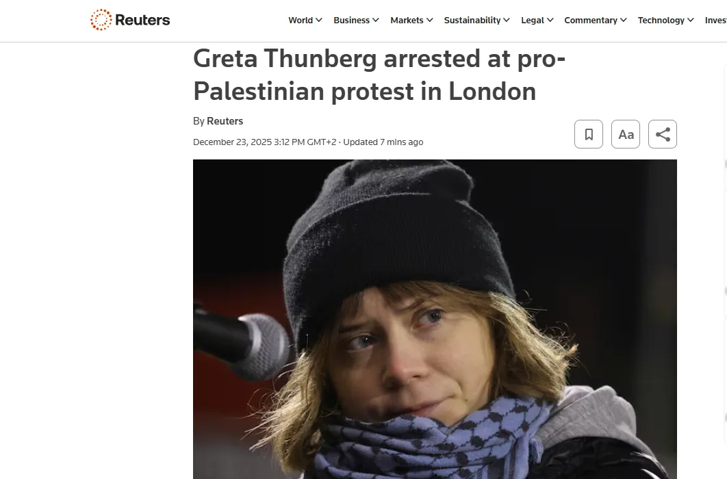Грету Тунберг затримала поліція в Лондоні на пропалестинській акції — Reuters