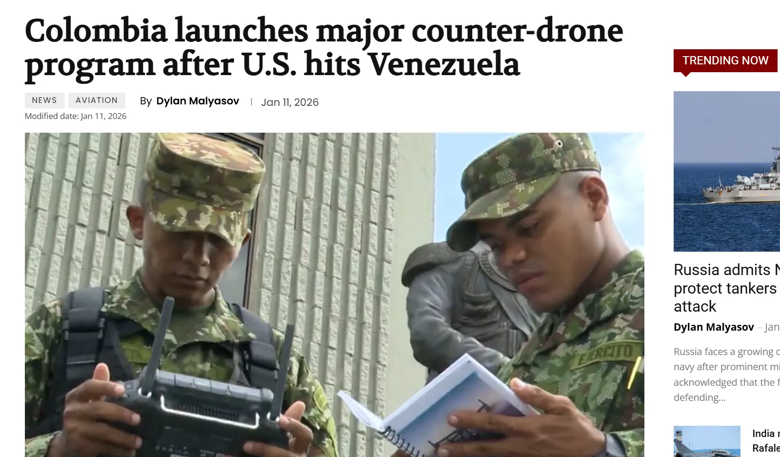 Колумбія запускає гігантський антидроновий щит — Defence Blog