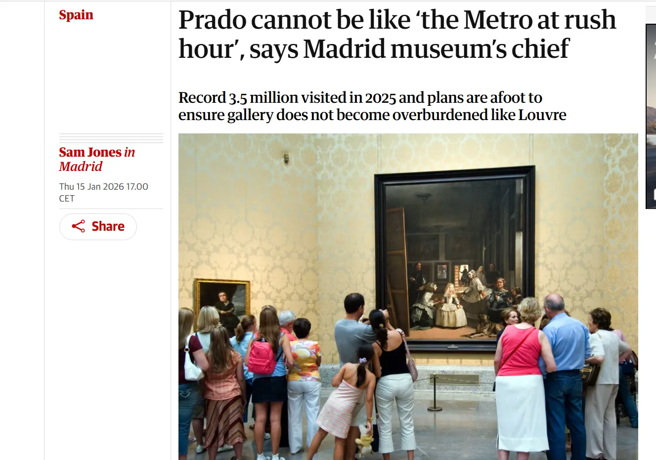 Музей Прадо встановив межу для відвідувачів — The Guardian