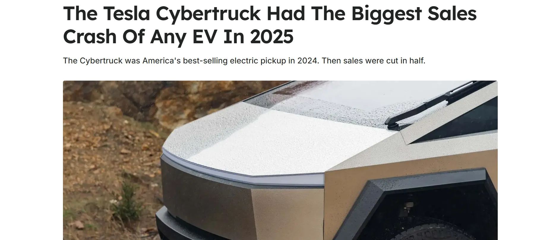 Продажі Tesla Cybertruck у США різко впали у 2025 році — InsideEVs