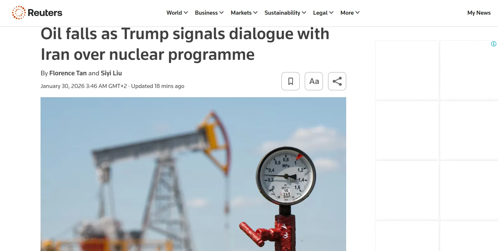 Ціни на нафту впали після стрибка через загрозу конфлікту США з Іраном — Reuters