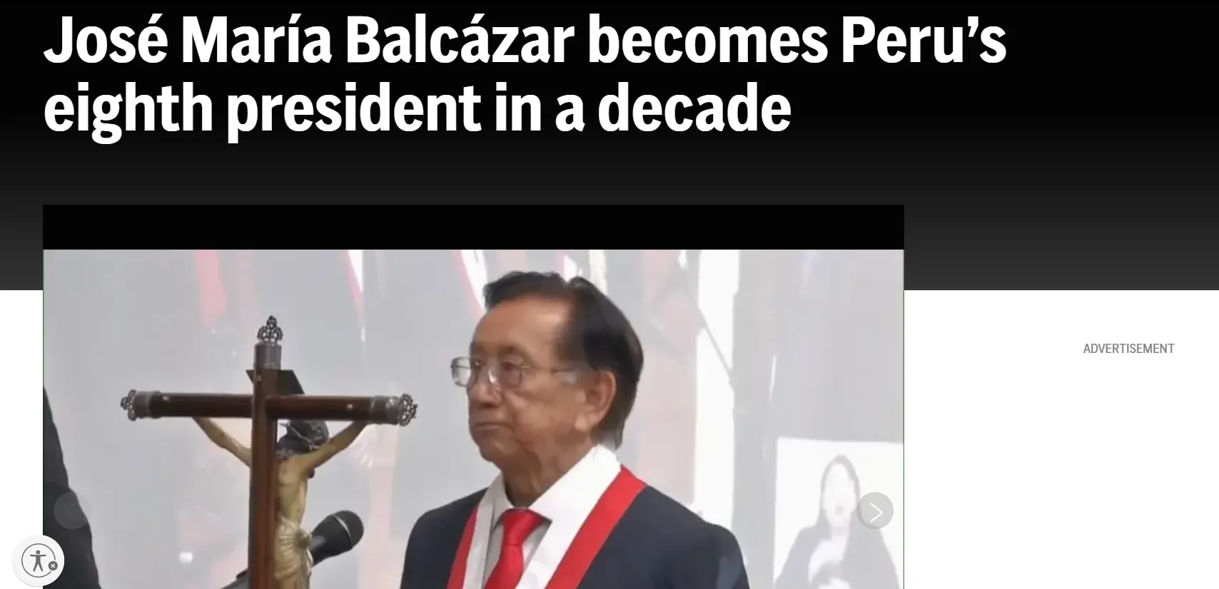 Хосе Марія Балькасар став тимчасовим президентом Перу — АР
